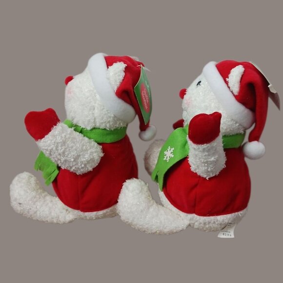 Hallmark Sparkle Rare Snowbear Plush Christmas Decor Set Of 2 - Picture 11 of 16
